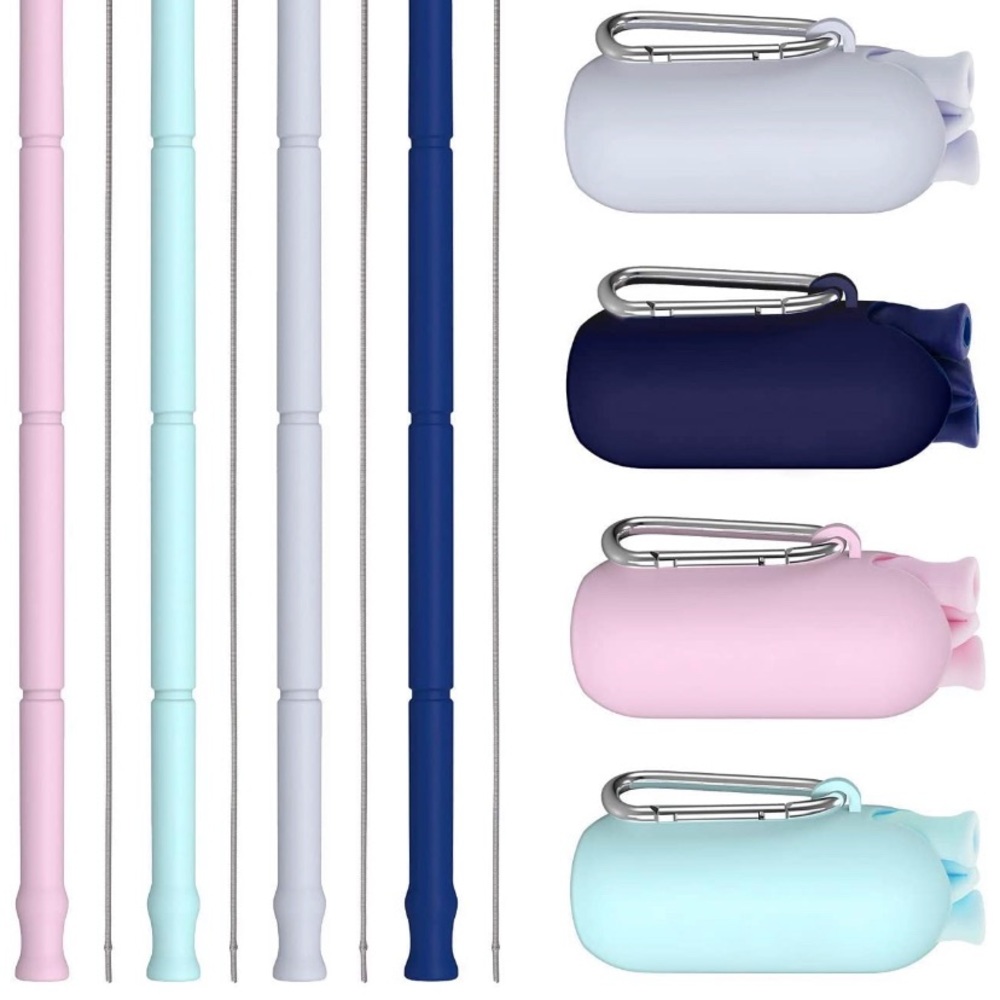 Silicone Collapsible Straw W/ Silicone Case